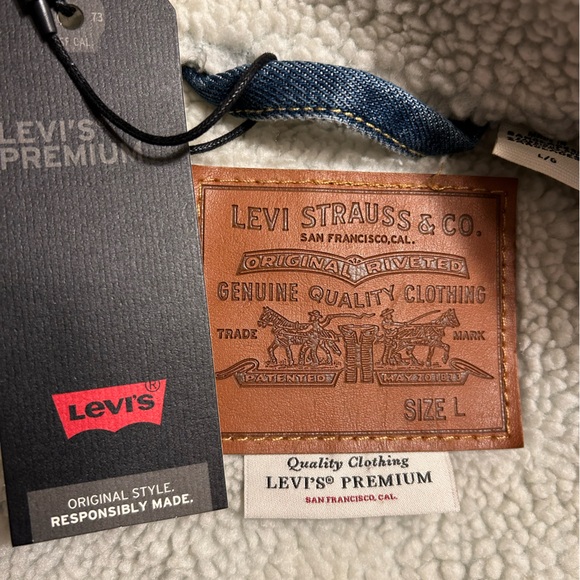 NWT mens size large Levis Trucker Jacket with Sherpa Lining 16365-0128 - Picture 6 of 6